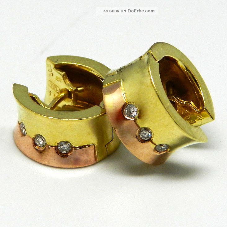 Sehr Schöne 585er Gold Ohrringe Mit 6 Brillanten - S2729