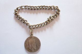 Antikes Armband In Silber Panzerarmband Mit Antiker Silbermünze 2 Mark Bild