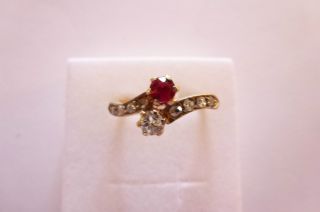 Sehr Exclusiver Prachtvoller Jugendstil Art Nouveau Ring Gold 585 Rubindiamanten Bild
