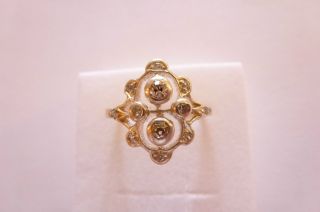Sehr Exclusiver Prachtvoller Jugendstil Art Nouveau Ring Gold 585 Mit Diamanten Bild