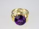 Art Deco Damen 585 14k Gelbgold Gold 8 Ct Echter Amethyst Ring,  Antik,  Größe 54 Schmuck nach Epochen Bild 2