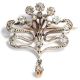 Floraler Jugendstil Um 1900: Art Nouveau Diamant Brosche Aus 585er Gold & Silber Schmuck nach Epochen Bild 3