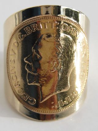 Münzring Antik Sovereign Georg V.  Sammlermünze 1930 916,  6 22 Kt 585 Gold Bild