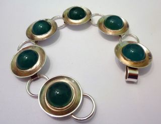 Grüne Steine Silberarmband Mit Chrysopras Armband 835er Silber Chrysoprasarmband Bild