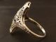 Filigraner Ring - Art Déco - Mit Altschliff - Diamanten,  Emaille - 585er Weißgold Ringe Bild 6