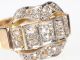 Jugendstil Damen 585 14k Gelbgold 1,  06 Ct H - Vsi Altschliff Diamant Ring,  Gr.  65 Schmuck nach Epochen Bild 3