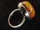 Klassischer Ring Silber 925 Art Deco,  Xxl Prächtiger Bernstein,  Einzelstück Schmuck nach Epochen Bild 2