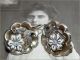Bezaubernde Biedermeier Weiß Emaille Blumen Ohrringe Silber Gold Ohrhänger Perle Schmuck nach Epochen Bild 2