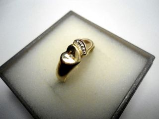 333 Damen Gold Ring - Mit Herzchen Und Diamant - - Bild