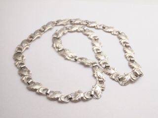 Damen Halskette Collier 55 Cm 900/ - Silber Ca.  1920 Florales No - Name Bild