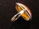 Art Deco Silber 925 Ring,  Dekorativer Ovaler Bernstein,  Xxl Schmuck nach Epochen Bild 3
