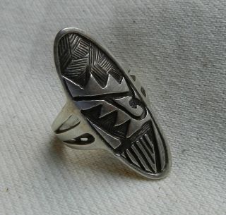 Breiter Silberner Ring Mit Ausgefallenem Muster - Silber Sterling Stempel 925 Bild