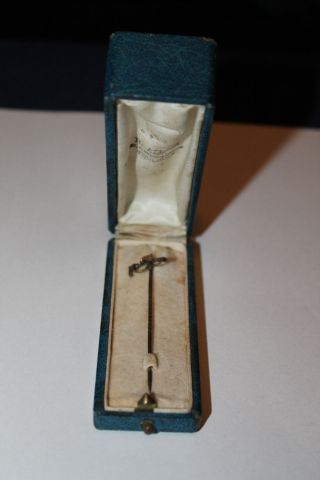 Krawattennadel In Karton,  Fuchs Mit Gerte,  Gold,  Antik,  585 Gold, Bild