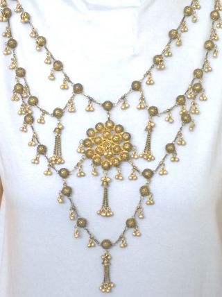 800 Silber Filigran Grosses Collier - Unikat - Filigree Necklace Of Yemen Bride Bild