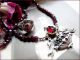 Vintage Schmuckset Granat Perlen Collier Vogel Kette Dazu Silber Gold Herz Ring Schmuck nach Epochen Bild 1