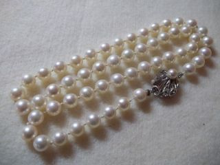 Echte Perlenkette Mit Weißgoldverschluss 585 Schöner Lüster Perlen Zuchtperlen Bild