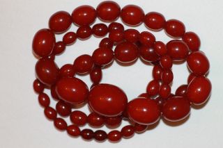 Art Deco Cherry Amber Bakelit Kette Bakelite Necklace 80 Gramm Bild