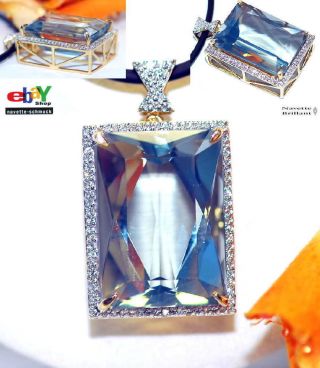 Wertvoller Exclusiver 20,  87ct Diamant Aquamarin 585er (14kt) Goldanhänger Bild