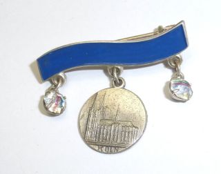 Brosche Anstecknadel Seltene Ausführung Emalliert Medaille Köln Metall Silber Bild