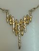 Designer Collier Handarbeit Metall Silber - Goldfarben 70er Jahre Necklace Vintage Ketten Bild 1