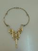 Designer Collier Handarbeit Metall Silber - Goldfarben 70er Jahre Necklace Vintage Ketten Bild 2