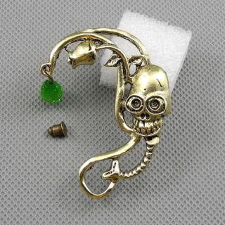 1x Punk Pin Retro Vintage Jewellery Earrings Ohrschmuck Xf187b Left Side Skull Bild