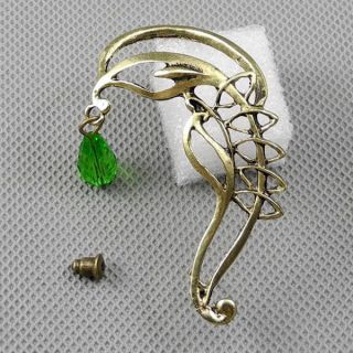 1x Punk Pin Retro Jewellery Women Earrings Ohrschmuck Xf190b Left Side Leaves Bild