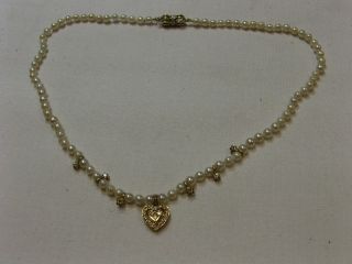 Feines Brillant Perlencollier In 585 Gold,  Ca.  0,  25 Ct. ,  34 Cm Bild