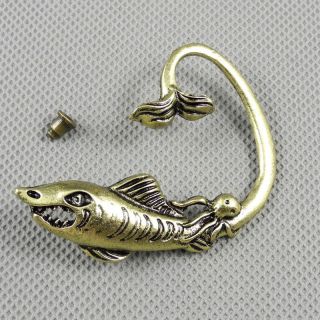 1x Punk Pin Jewellery Nail Pendant Earrings Ohrschmuck Xf200b Left Side Shark Bild
