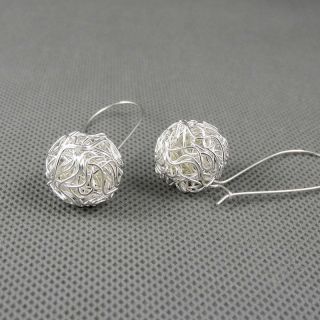 1x Punk Jewelry Ear Stud Ear Clip Pendant Earrings Ohrschmuck Xj0036 Wire Ball Bild