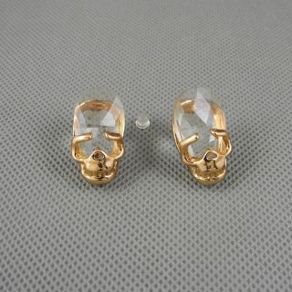 1x Punk Jewelry Ear Stud Women Pendant Earrings Ohrschmuck Xj0110 Crystal Skull Bild