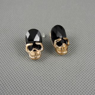 1x Jewelry Ear Cuff Ear Clip Vintage Earrings Ohrschmuck Xj0139 Crystal Skull Bild