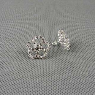 1x Jewelry Ear Clip Retro Rhinestones Earrings Ohrschmuck Xj0550 Flower Crystal Bild