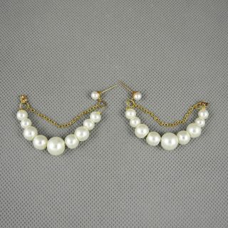 1x Jewelry Ear Clip Women Rhinestones Earrings Ohrschmuck Xj0591 Pearls String Bild