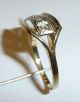 Ring 585 Gold Antik Spätes Art Deco 4 Diamanten Ca.  0,  20 Ct.  Gr.  56 - 57=18,  8 - 18,  1 Ringe Bild 3