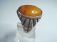 Antiker Art Deco Ring Echt Silber 835 Butterscotch Bernstein Amber Meisterpunze Schmuck nach Epochen Bild 3