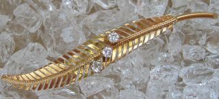 Antikbrosche In Aus 18kt 750 Gold Nadel Blatt Gold Brosche Mit Diamant Brosche Bild