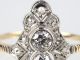 Jugendstil Damen 585 14k Weiß Rosegold 0,  44 Ct Diamant Diamantrose Ring,  Größe 56 Schmuck nach Epochen Bild 3