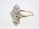 Jugendstil Damen 585 14k Weiß Rosegold 0,  44 Ct Diamant Diamantrose Ring,  Größe 56 Schmuck nach Epochen Bild 5