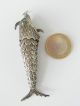 Antiker Silber Anhänger Fisch Koi Beweglich.  Parfum Fisch Gliederfisch Riechdose Schmuck & Accessoires Bild 10