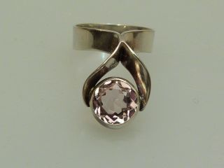 Vintage Ring Silber 835 S Mit Amethyst Um 1960 Skandinavien Sixties Bild