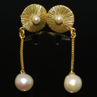 Sehr Schöne 585er Gold Ohrringe Mit Echten Perlen - S2745 Bild