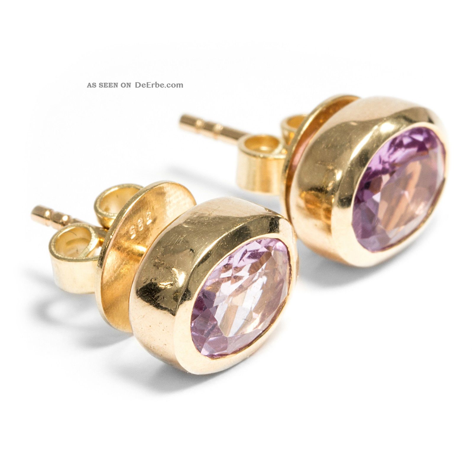 CAÏ Single-Ohrstecker 925 Sterling Silber vergoldet mit Ear Cuff und Anhängern
