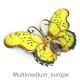 Silber Brosche Schmetterling Emaille 60er Jahre Butterfly Brooch Enamel Broschen Bild 1