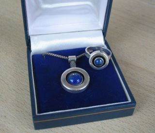 Kette Und Ring Silber 925 Mit Blauem Stein Sodalit Bild