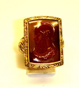 Prachtvoller Ring 585 Gold Gemme,  Kamee,  Antik Unikat Bild