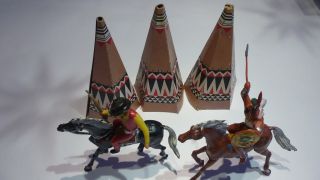 Indianer - Cowboy & 3 Indianer Pappzelte Bild