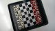 Schach,  Schachspiel,  Reiseschachspiel,  Magnetisch,  Komplett,  Etui,  Alt,  Grün,  B.  Lesen Gefertigt nach 1945 Bild 1