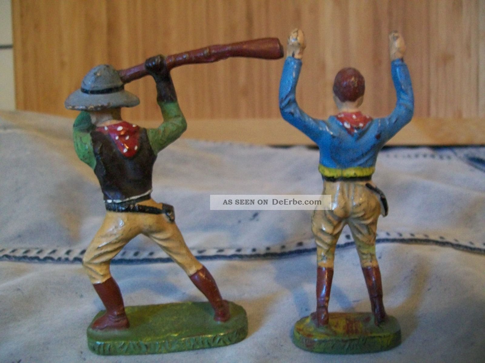 Elastolin Massefiguren - 2 Cowboys - Originale Nach 1945 Gefertigt nach 1945 Bild