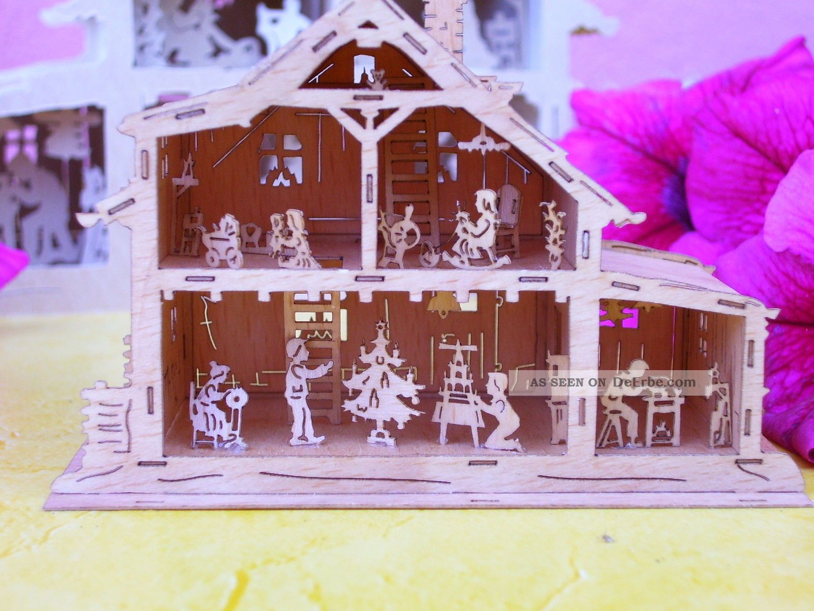 Bastelset H03 Puppen Haus Erzgebirge Weihnachtshaus M1 144 Inkl